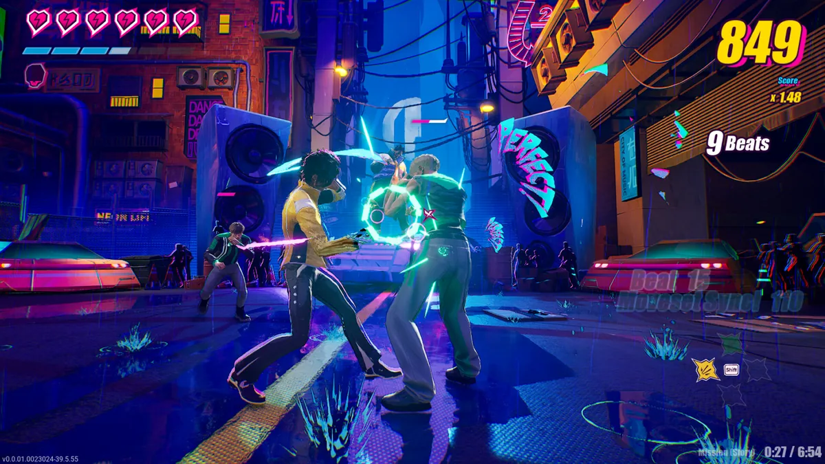 Official Dead as Disco gameplay screenshot used to illustrate testing a restored save in a normal stage